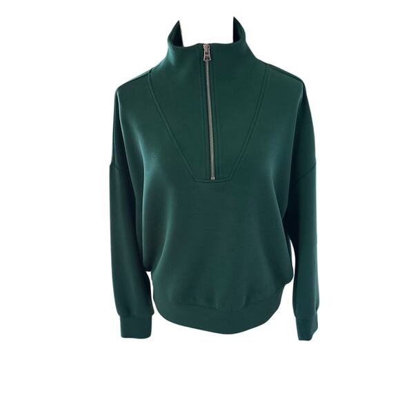 Varley Hawley Half-Zip Sweat Forest Green Double Soft-S - Picture 6 of 11